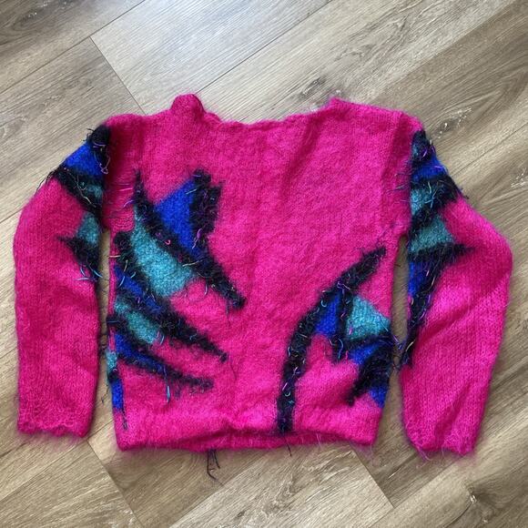 Icelandic Designs Mohair Sweater Women Sz S/M Pink Art Wear - Picture 2 of 12